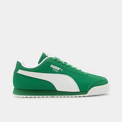 Puma Big Kids' Roma Reversed Jr Casual Shoes In Archive Green/ White