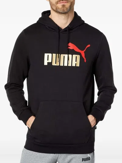 Puma Big Logo Fleece T-shirt In Black