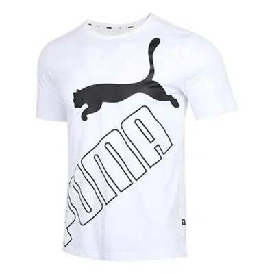 Puma Big Logo Printed Short Sleeve Tee White