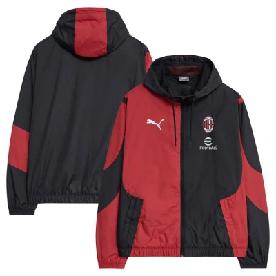 Puma Men's  Black Ac Milan 2023/24 Pre-match Full-zip Hoodie Jacket