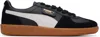 Puma Mens Palermo Leather Trainers Mens Shoe In  Black-feather G