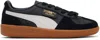 Puma Palermo Leather Sneaker In  Black-feather G