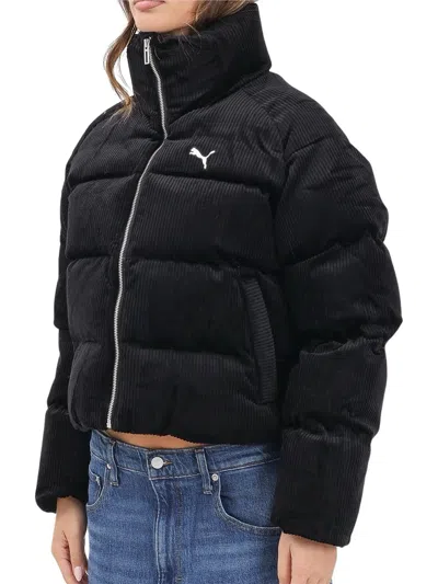 Puma Black Polyester Velvet Down Jacket