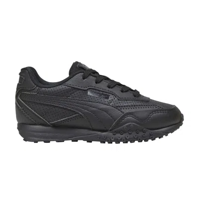Pre-owned Puma Blacktop Rider Leather Little Kid 'black Shadow Grey' | Kid's Size 2.5