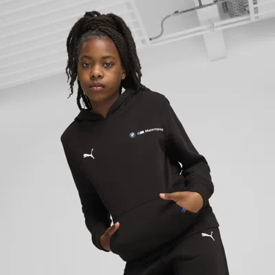Puma Bmw M Motorsport Ess+ Big Kids' Hoodie In Black