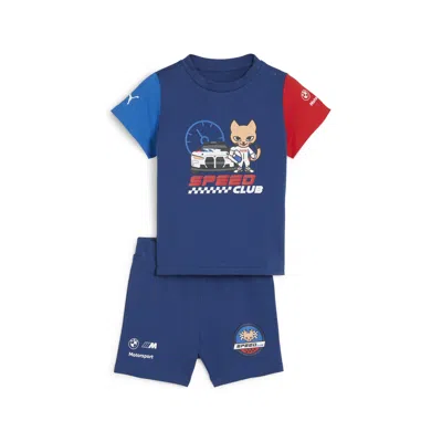 Puma Babies' Bmw M Motorsport Matching Sets Toddlers' 2-piece T-shirt & Shorts Set In Blue