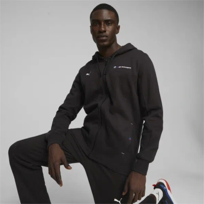 Puma Bmw M Motorsport Men's Hooded Sweat Jacket In Black
