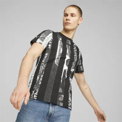 Puma Bmw M Motorsport Men's Striped T-shirt In Multi