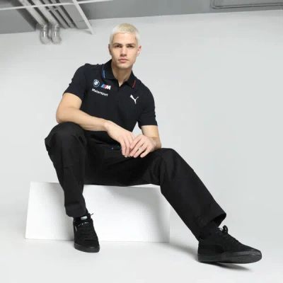 Puma Bmw M Motorsport Team Men's Polo Shirt In Anthracite