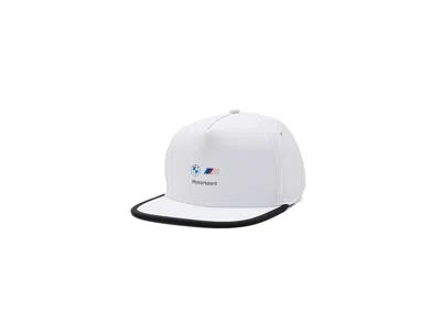 Puma Bmw M Motorsports Flat Brim Cap Baseball Caps  White, Polyester
