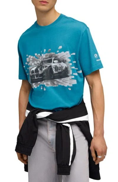 Puma Bmw M4 Evo Cotton Graphic T-shirt In Blue