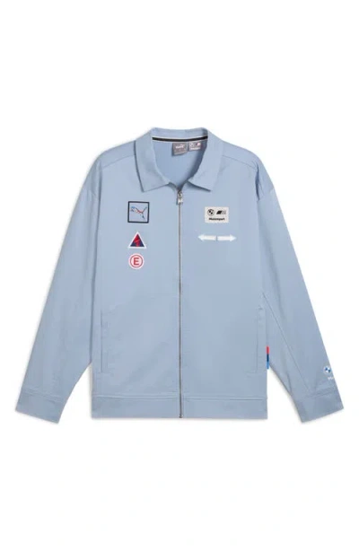Puma Bmw M4 Motorsport Zip-up Coach's Jacket In Blue Wash