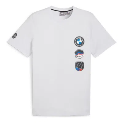 Puma Bmw Motorsport Garage T-shirt 'silver Mist' In White