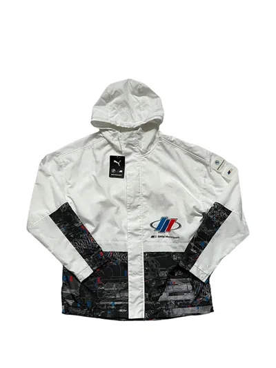 Puma Bmw Motorsport Hooded Graphic Jacket In White