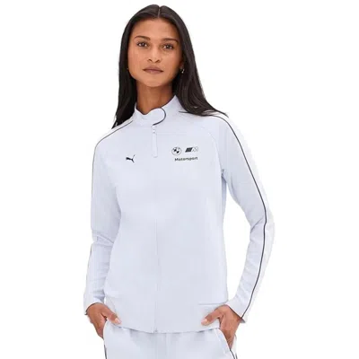 Puma Bmw Motorsport Lifestyle Jacket Womens Silver Mist Full Zip Gbo3788 In White