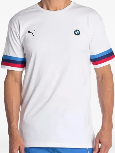 Puma Bmw Motorsport Striped-detail T-shirt In White
