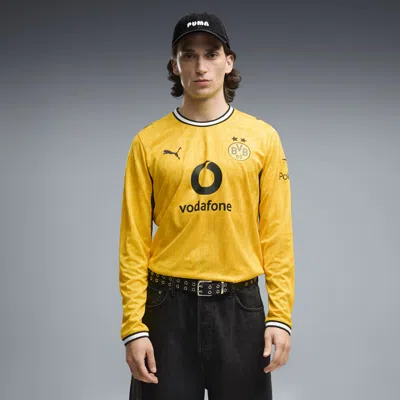 Puma Borussia Dortmund Home Men's Long Sleeve Soccer Jersey In Yellow