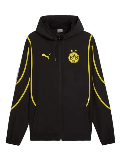 Puma Borussia Dortmund Hooded Jacket In Black