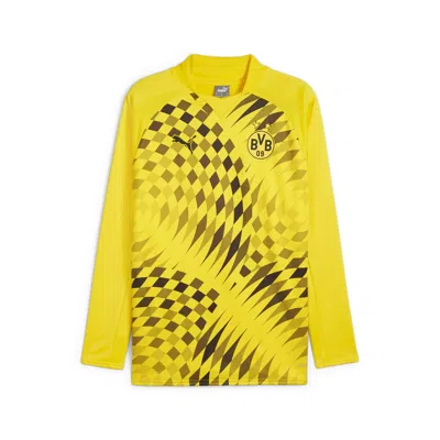 Puma Bvb Prematch Ls Sweat Top In Yellow