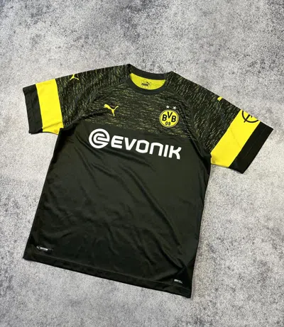 Pre-owned Puma Borussia Dortmund Soccer Jersey Blokecore Vtg Xl In Black/yellow