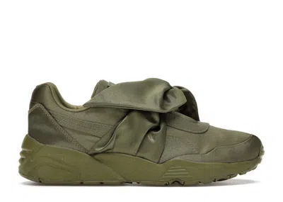 Pre-owned Puma Bow Rihanna Fenty Olive (women's) Sneakers In Olive Branch