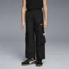 Puma Bow Society Big Kids' Wide Leg Cargo Pants In Black