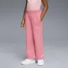 Puma Bow Society Big Kids' Wide Leg Fleece Pants In Pink