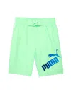 Puma Babies' Boy's Logo Swim Shorts In Neon Green