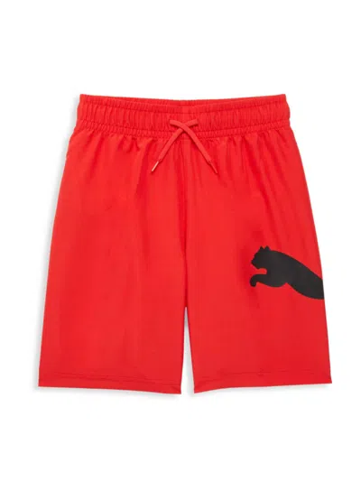 Puma Babies' Boy's Logo Swim Shorts In Red