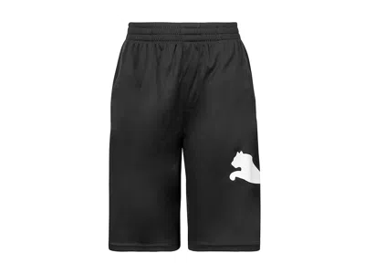 Puma Boys' Core Essential Athletic Shorts Boy's Shorts  Black/white: Lg (14-16 Big Kid) One Size