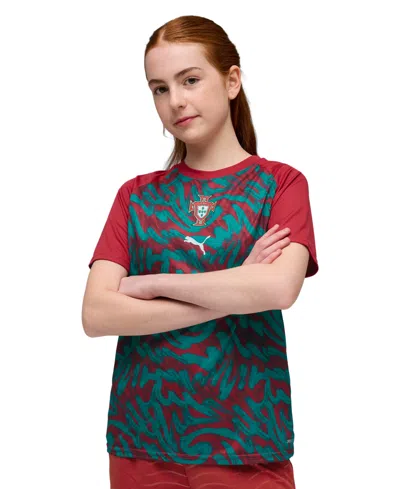 Puma Mens  Fpf Warm Up Jersey In Club Red/green Lagoon