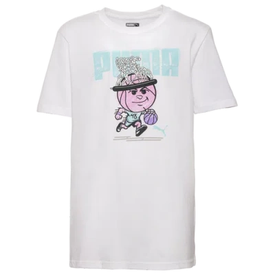 Puma Kids' Boys  Net Crown Graphic T-shirt In White/pink