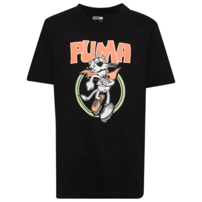 Puma Kids' Boys   Gitd Cape Gato Graphic T-shirt In Black/orange