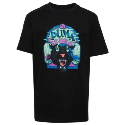 Puma Kids' Boys   Mystic Cat Graphic T-shirt In Teal/black