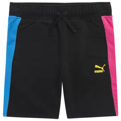 Puma Kids' Boys   T7 Shorts In Black/yellow