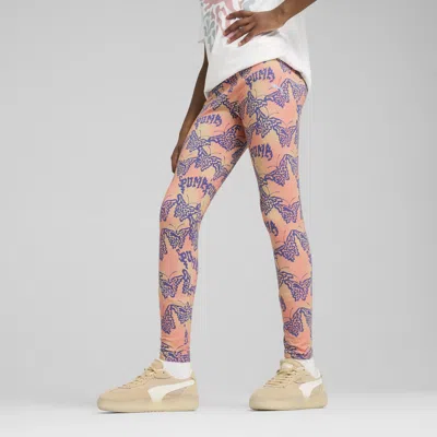 Puma Butterfly Vibe Big Kids' High Waist Leggings In Blue