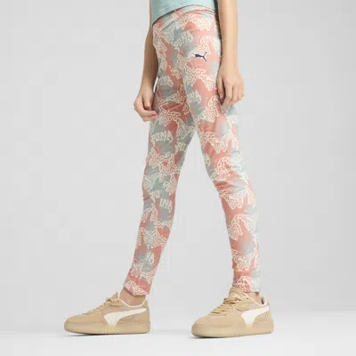 Puma Butterfly Vibe Big Kids' High Waist Leggings In Green
