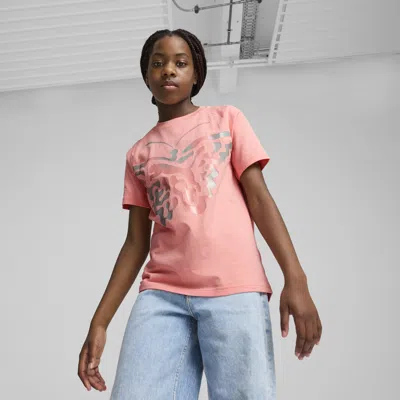 Puma Butterfly Vibe Big Kids' Logo T-shirt In Pink