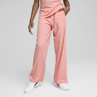 Puma Butterfly Vibe Big Kids' Ribbed Pants Shoes In Pink