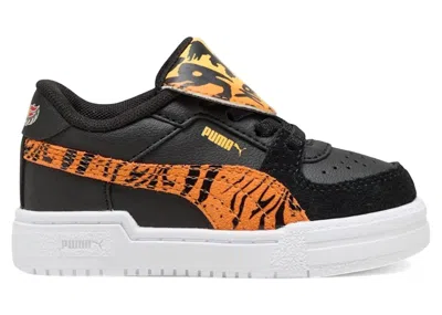 Pre-owned Puma Ca Pro Hot Wheels Monster Trucks Sneakers In  Black/orange Glo