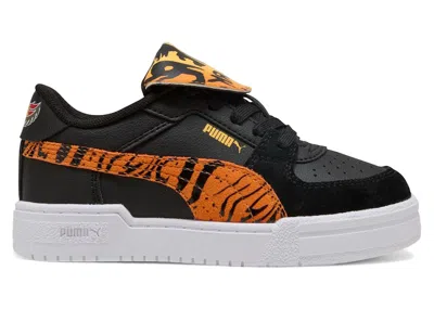 Pre-owned Puma Ca Pro Hot Wheels Monster Trucks Sneakers In  Black/orange Glo