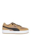 Puma Ca Pro Trail Man Sneakers Camel Size 12 Soft Leather, Textile Fibers In Beige