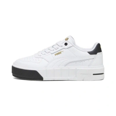 Puma Cali Court Big Kids' Leather Sneakers In White- Black
