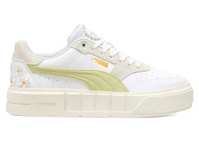 Pre-owned Puma Cali Court Embroidery (women's) Sneakers In Pistachio Green/warm White