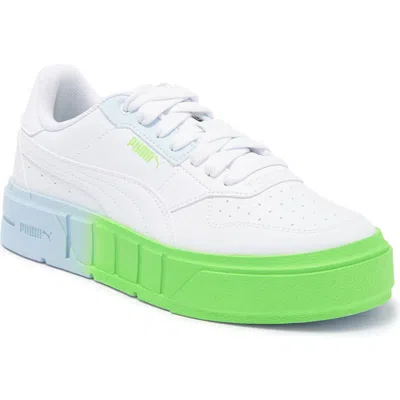 Puma Cali Court Platform Sneaker In  White/blue/green