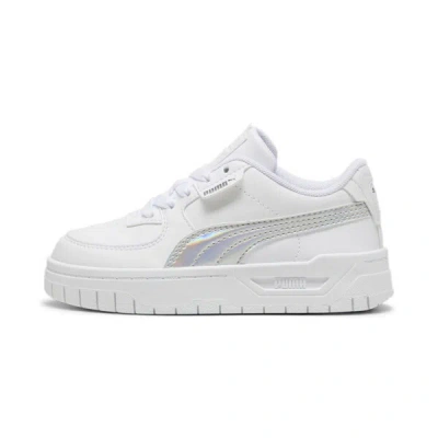 Puma Cali Dream Iridescent Little Kids' Sneakers In White- Silver