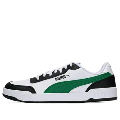 Puma Caracal Wear-resistant Lightweight Low Tops Casual Skateboarding Shoes Unisex White Green In Multi