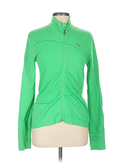 Pre-owned Puma Cardigan Sweater In Green