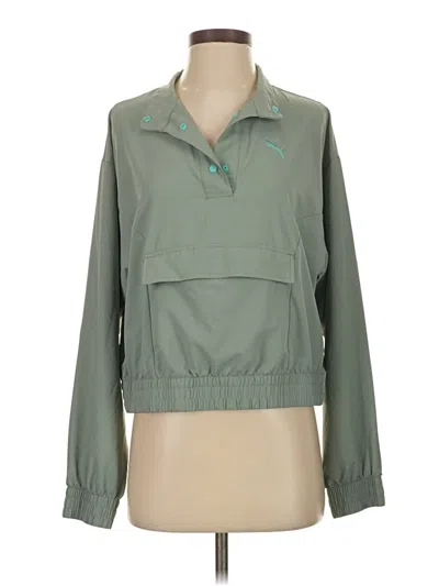Pre-owned Puma Cardigan Sweater In Green