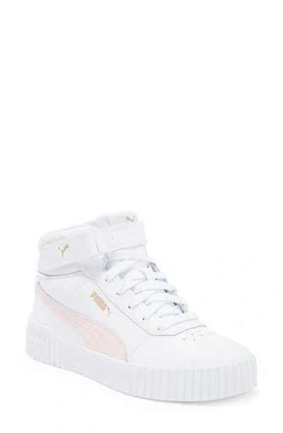 Puma Carina 2.0 Mid-top Sneaker In  White-frosty Pink